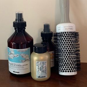 Davines hair products and Ceramic + Ion Brush